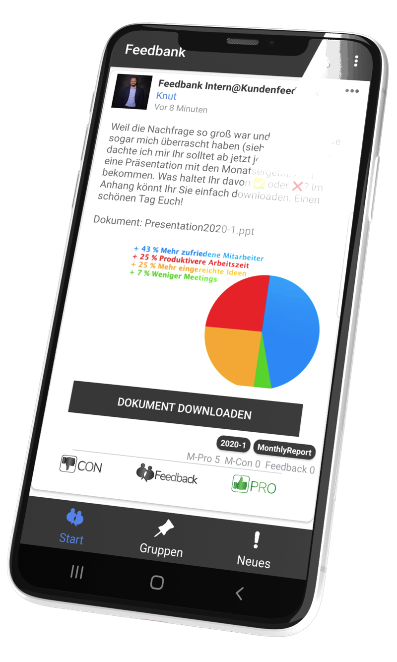 Die Feedbank-App mit ❤️ für gute Mitarbeiter